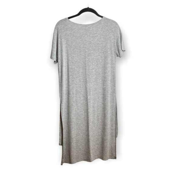 Z  Supply Grey Round Neck High Low Tee Shirt Dress - Picture 2 of 9